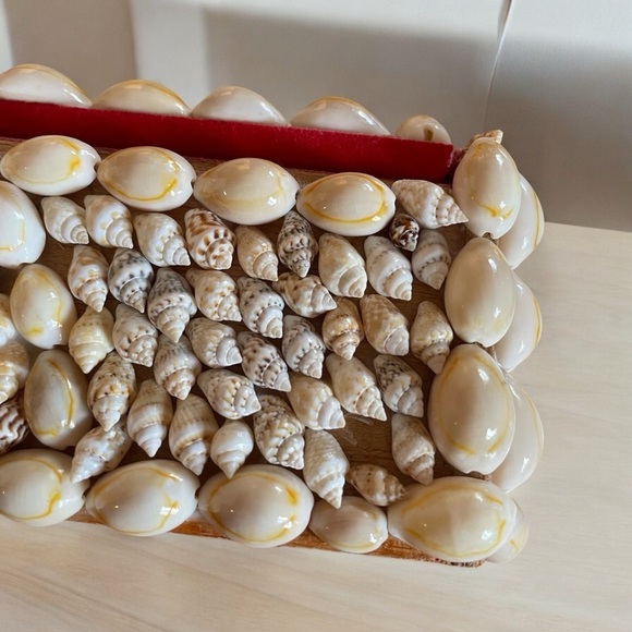 Vintage Hand Crafted Embellished Wood box Various Shapes-Sizes Sea Shells. - Picture 10 of 10